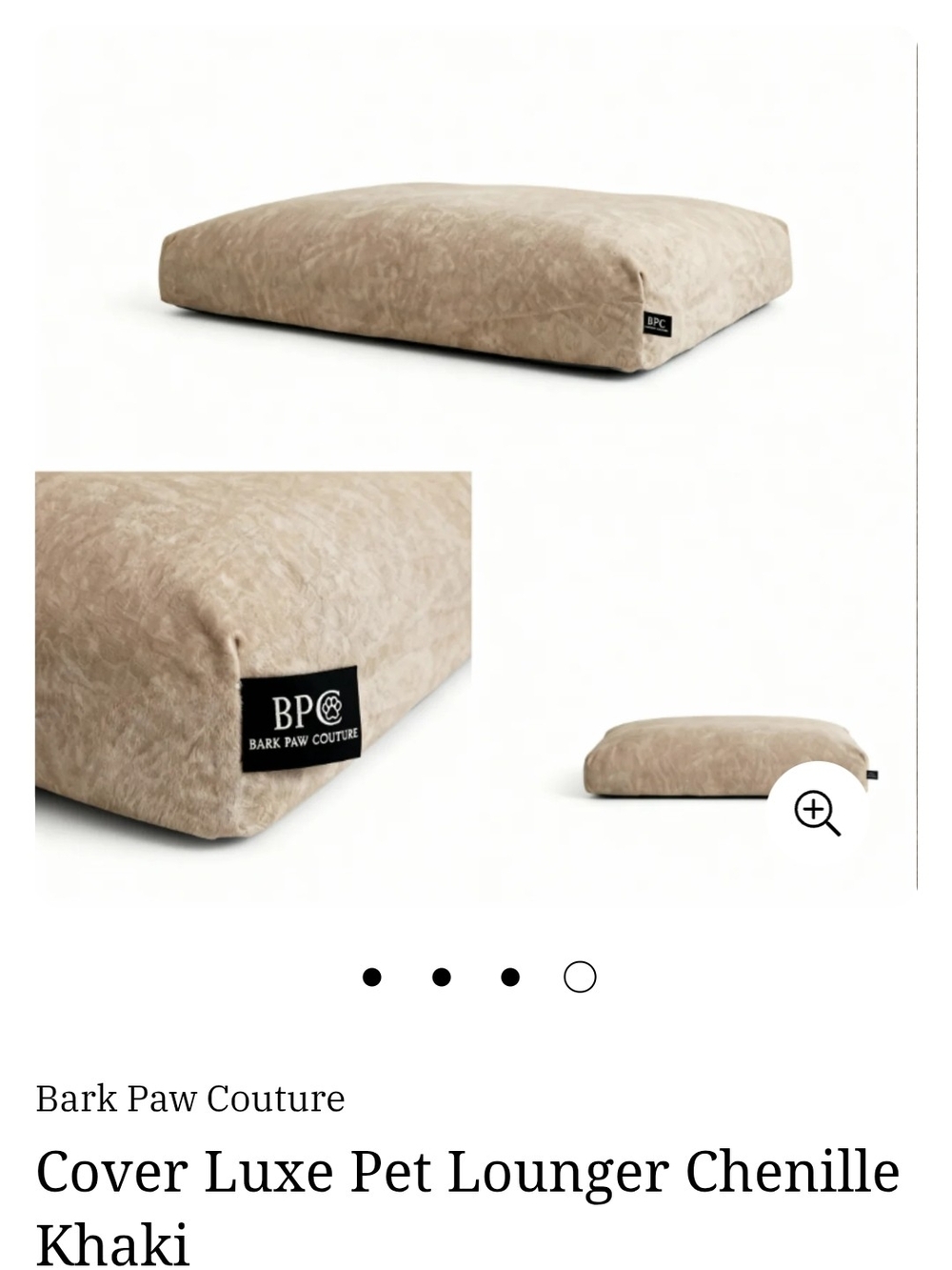 Bark Paw Couture Luxe Chenille Pet Lounger Cover - Cream